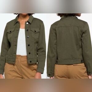 Prosperity Jolene Stretch Denim Jacket in Olive - M